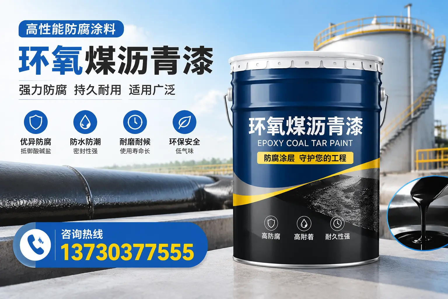 环氧煤沥青漆的耐久性分析，适合鸡东的使用场景
